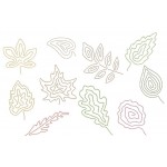 Stickserie - Herbstblätter Line Art